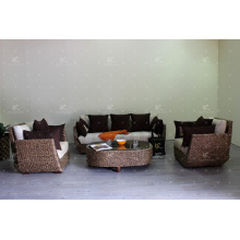 Unique Amusing DesignsAntique Natural Water Hyacinth Sofa Set for Living Room Wicker Furniture